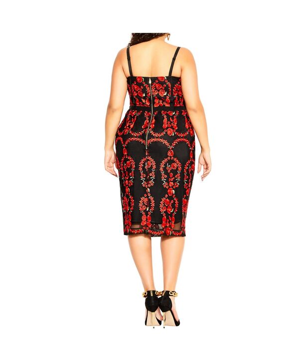 【送料無料】 シティーシック レディース ワンピース トップス Plus Size Dolce Rose Dress - black Black