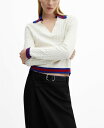 【送料無料】 マンゴ レディース ニット セーター アウター Women 039 s Knitted Polo Neck Sweater Natural Wh