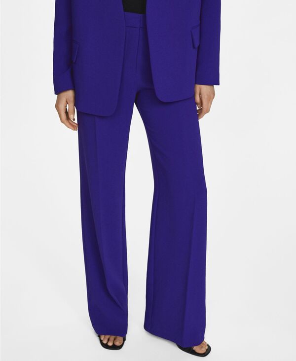 【送料無料】 マンゴ レディース カジュアルパンツ ボトムス Women 039 s High-Waist Palazzo Pants Medium Blu