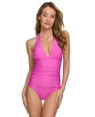 【送料無料】 ダナ キャラン ニューヨーク レディース 上下セット 水着 Women's Tie-Back Halter-Style One-Piece Swimsuit Carnation Pink