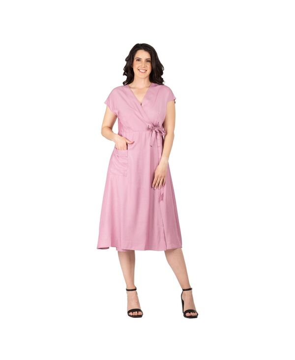  スタンダーズ アンド プラクティス レディース ワンピース トップス Women's Kimono Cap Sleeves Midi Wrap Dress Mauve