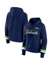 yz t@ieBNX fB[X p[J[EXEFbg t[fB[ AE^[ Women's College Navy Seattle Seahawks Over Under Pullover Hoodie Navy