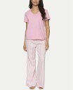 【送料無料】 フェリナ レディース ナイトウェア アンダーウェア Women 039 s Mirielle 2 Pc. Short Sleeve Pajama Set Sea Pink Stripe