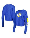 yz j[G fB[X TVc gbvX Women's Royal Los Angeles Rams Crop Long Sleeve T-shirt Royal