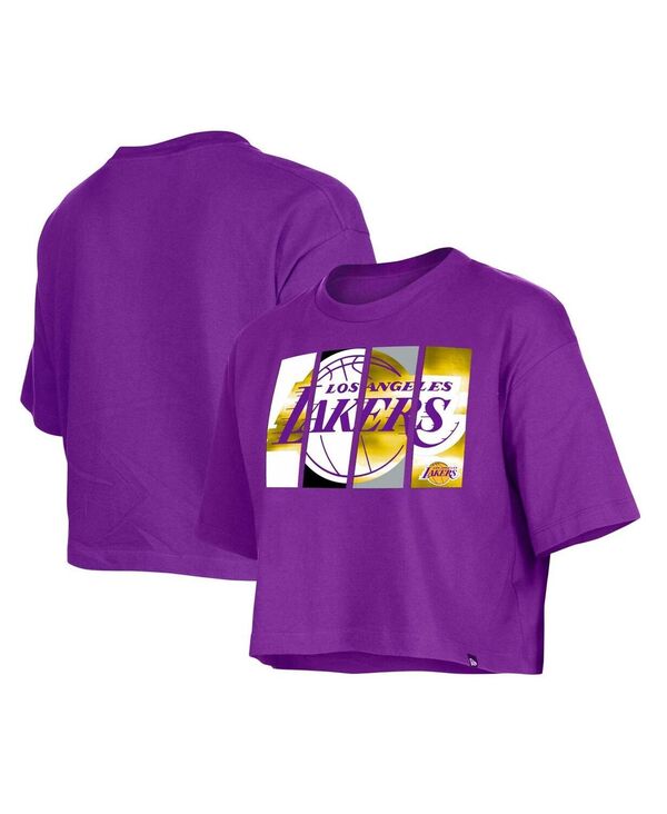 yz j[G fB[X TVc gbvX Women's Purple Los Angeles Lakers Cropped T-shirt Purple