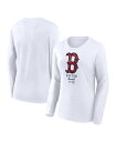 【送料無料】 ファナティクス レディース Tシャツ トップス Women's White Boston Red Sox Long Sleeve T-shirt White