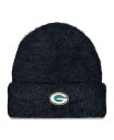 【送料無料】 ニューエラ レディース 帽子 アクセサリー Women's Black Green Bay Packers Fuzzy Cuffed Knit H...