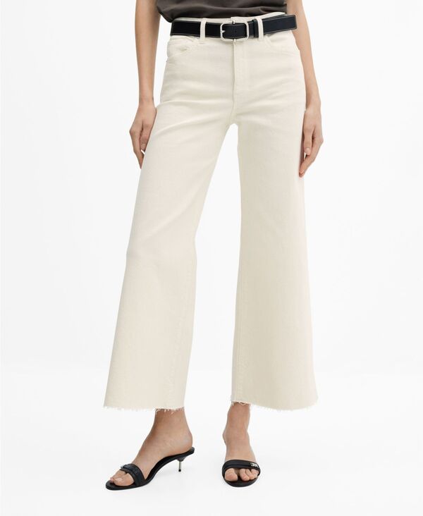 【送料無料】 マンゴ レディース デニムパンツ ジーンズ ボトムス Women's Mid Waist Culotte Jeans Lt Pastel