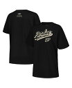 yz vX^_[h fB[X TVc gbvX Women's Black Purdue Boilermakers Script Tail Oversized Boyfriend T-shirt Black