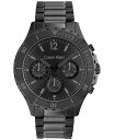 カルバンクライン 腕時計（メンズ） 【送料無料】 カルバンクライン メンズ 腕時計 アクセサリー Black Stainless Steel Bracelet Watch 44mm Black