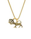 yz XeB[^C Y lbNXE`[J[Ey_ggbv ANZT[ Men's 18k Gold Plated Stainless Steel Tiger and Crown Pendant Necklaces Gold Plated