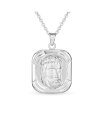 【送料無料】 ブリング メンズ ネックレス チョーカー ペンダントトップ アクセサリー Unisex Religious Metal Dog tog Style Medallion Face of Jesus Christ Head Necklace Pendant .925 Sterling Silver For Men Teens Grey