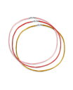 yz uO Y lbNXE`[J[Ey_ggbv ANZT[ Set Of Three Soft Thin Satin Pink Red Yellow 16 Inch Silk Cords Strand Necklace For Pendant Layering Women Men Teen .925 Sterling Silver Lobster Claw Clasp Multicolor