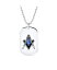 【送料無料】 ブリング メンズ ネックレス・チョーカー・ペンダントトップ アクセサリー Black Blue Freemason Compass Masonic Dog Tag Pendant Necklace For Men Silver Tone Stainless Steel With Bead Chain Silver tone