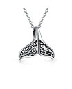 【送料無料】 ブリング メンズ ネックレス チョーカー ペンダントトップ アクセサリー Nautical Sea Lover Vacation Honeymoon Mermaid Fin Ocean Marine Life Whale Tail Pendant Necklace For Women Men Oxidized .925 Sterling Silver Silver