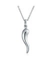 【送料無料】 ブリング メンズ ネックレス チョーカー ペンダントトップ アクセサリー Amulet Italian Horn Pendant Necklace For Women Men .925 Sterling Silver Silver