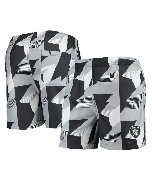 【送料無料】 フォコ メンズ ハーフパンツ・ショーツ 水着 Men's Black and Silver Las Vegas Raiders Geo Print Swim Trunks Black Si..