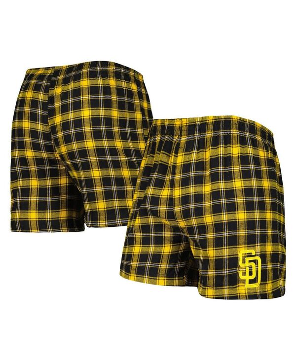 楽天ReVida 楽天市場店【送料無料】 コンセプツ スポーツ メンズ ボクサーパンツ アンダーウェア Men's Black Gold San Diego Padres Ledger Flannel Boxers Black Gold