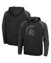  コロシアム メンズ パーカー・スウェット フーディー アウター Men's Black Michigan State Spartans Blackout 3.0 Tonal Raglan Pullover Hoodie Black