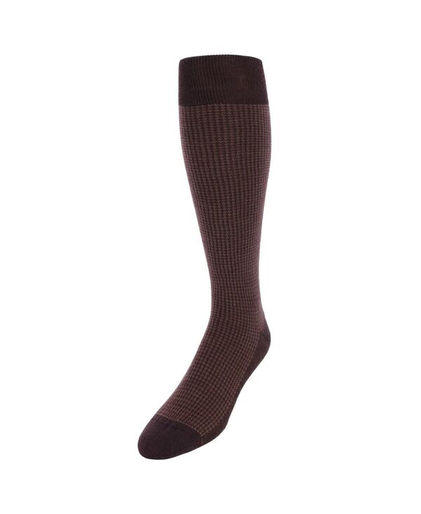 TOOT 【送料無料】 トラファルガー メンズ 靴下 アンダーウェア Charlie Over The Calf Houndstooth Merino Wool Socks Brown