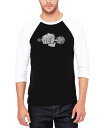 【送料無料】 エルエーポップアート メンズ Tシャツ トップス Men 039 s 90 039 s Rappers Raglan Baseball Word Art T-shirt Black White