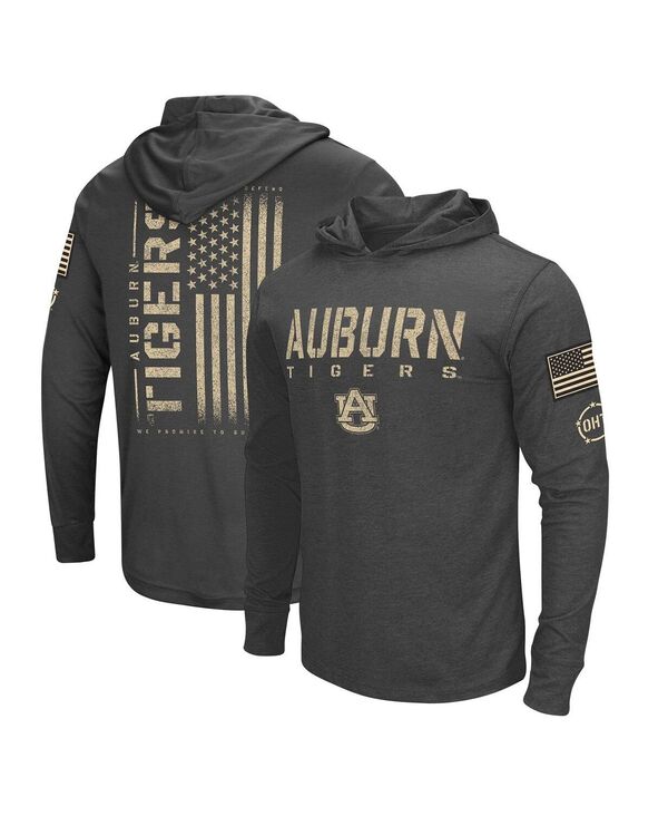  コロシアム メンズ Tシャツ トップス Men's Charcoal Distressed Auburn Tigers Team OHT Military-Inspired Appreciation Hoodie Long Sleeve T-shirt Charcoal
