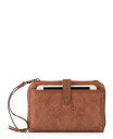 【送料無料】 ザサック レディース PC・モバイルギアケース アクセサリー Iris Leather Smartphone Convertible Crossbody Wallet Tobacco Floral Emboss