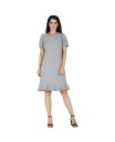  スタンダーズ アンド プラクティス レディース ワンピース トップス Women's Puff Sleeves Drop Waist Ruffle Hem Midi Dress Grey