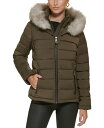 【送料無料】 ダナ キャラン ニューヨーク レディース ジャケット ブルゾン アウター Women 039 s Faux-Fur-Trim Hooded Puffer Coat Loden