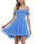 【送料無料】 シティー スタジオ レディース ワンピース トップス Juniors' Draped Off-The-Shoulder Fit & Flare Dress True Periw