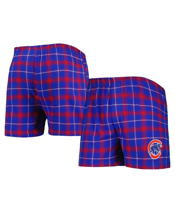 楽天ReVida 楽天市場店【送料無料】 コンセプツ スポーツ メンズ ボクサーパンツ アンダーウェア Men's Royal Red Chicago Cubs Ledger Flannel Boxers Royal Red