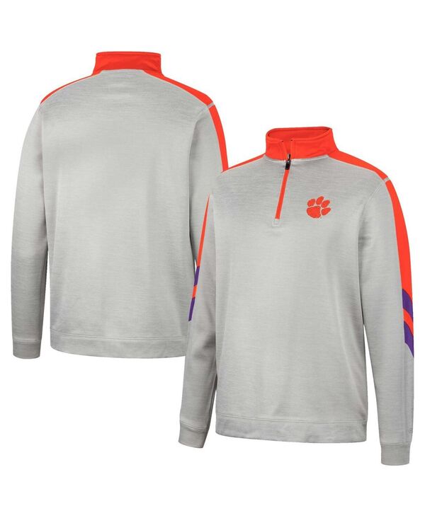 【送料無料】 コロシアム メンズ ジャケット・ブルゾン アウター Men's Gray and Orange Clemson Tigers Bushwood Fleece Quarter-Zip Jacket Gray Orange