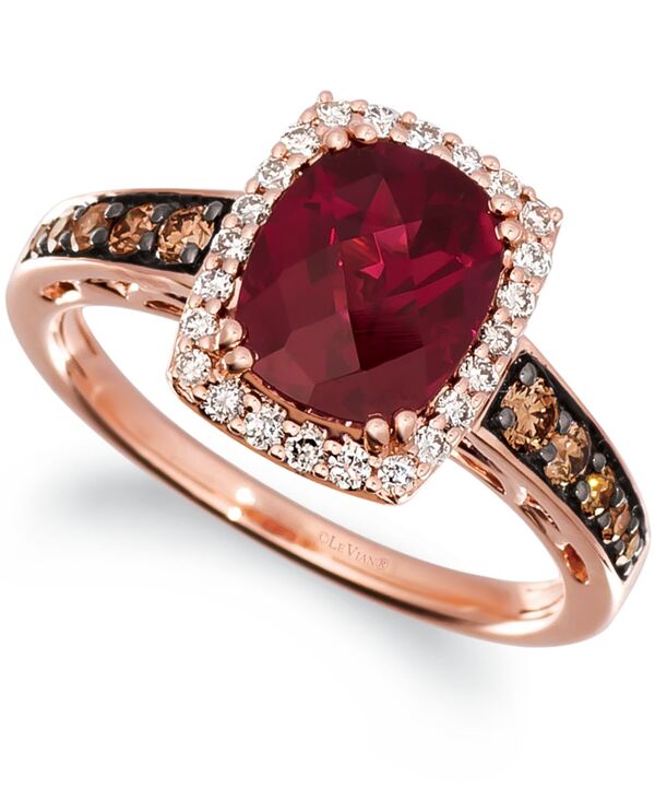 yz  @ fB[X O ANZT[ Creme Brulee&reg; Raspberry Rhodolite (2-1/3 ct. t.w.) & Diamond (3/8 ct. t.w.) Ring in 14k Rose Gold Garnet