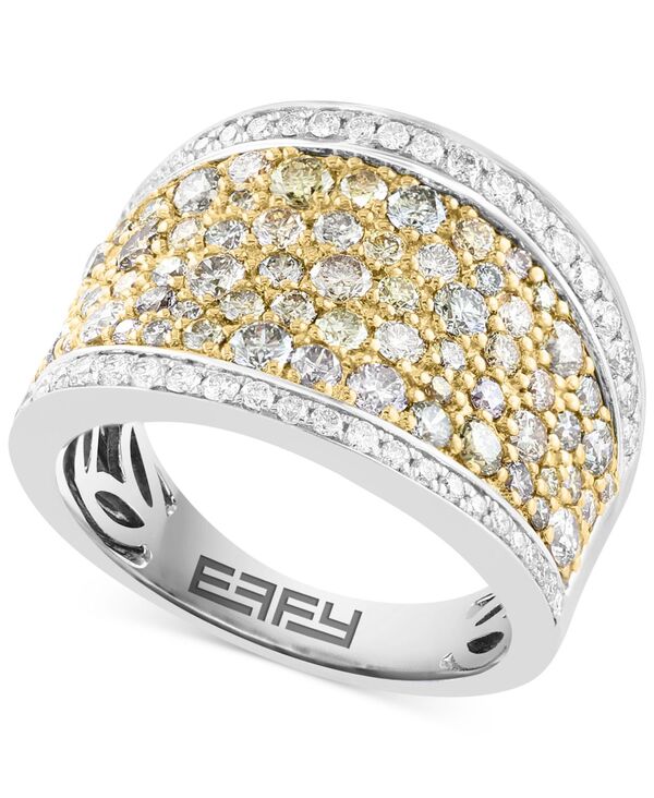 yz GtB[ fB[X O ANZT[ EFFY&reg; White Diamond (3/8 ct. t.w.) & Multicolor Diamond (1-1/2 ct. t.w.) Statement Ring in 14k Two-Tone Gold Two Tone