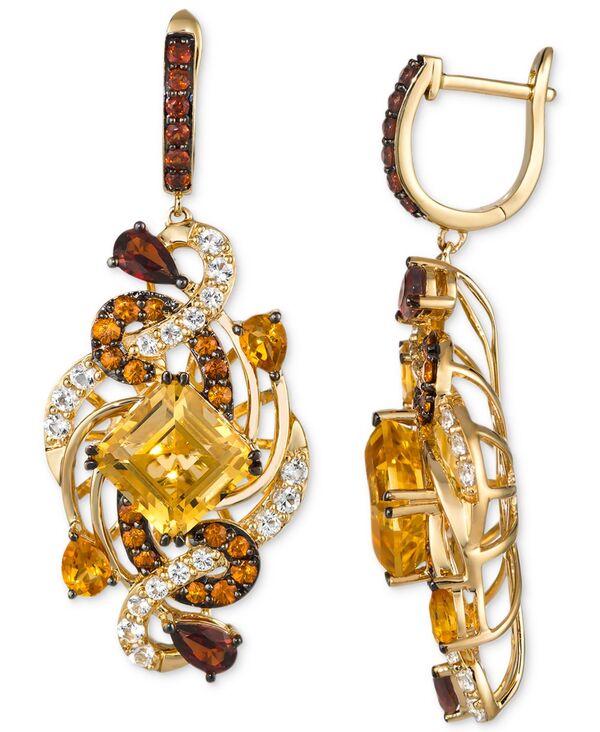 ̵   ǥ ԥ ꡼ Crazy Collection® Multi-Gemstone Cluster Drop Earrings (7-1/2 ct. t.w.) in 14k Gold Yellow Gold