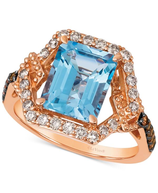 yz  @ fB[X O ANZT[ Blue Topaz (3-1/2 ct. t.w.) & Diamond (5/8 ct. t.w.) Statement Ring in 14k Rose Gold 14K Strawberry Gold Ring