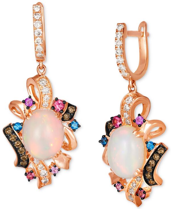 ̵   ǥ ԥ ꡼ Crazy Collection® Multi-Gemstone (2-5/8 ct. t.w.) & Diamond (5/8 ct. t.w.) Drop Earrings in 14k Rose Gold 14K Strawberry Gold Earrings