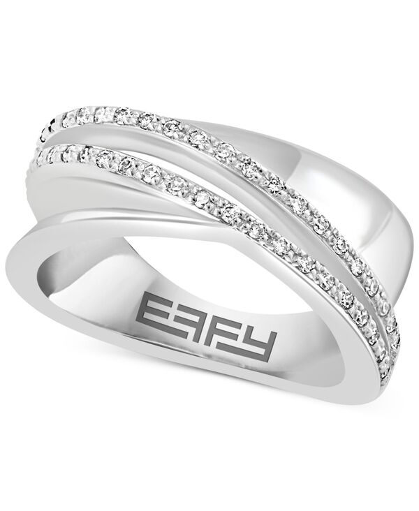 yz GtB[ fB[X O ANZT[ EFFY&reg; Diamond Crossover Statement Ring (1/5 ct. t.w.) in Sterling Silver Sterling Silver