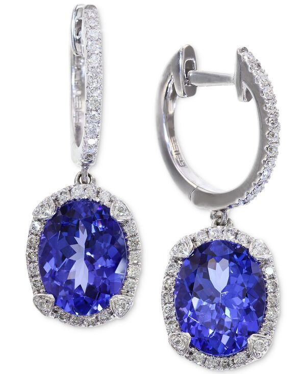 ̵ ե ǥ ԥ ꡼ EFFY® Tanzanite (3-3/8 ct. t.w.) and Diamond (1/3 ct. t.w.) Hoop Earrings in 14k White Gold No Color