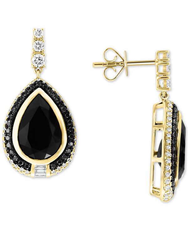 ̵ ե ǥ ԥ ꡼ EFFY® Onyx & Diamond (1 ct. t.w.) Drop Earrings in 14k Gold 14K Yellow Gold