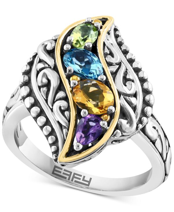 yz GtB[ fB[X O ANZT[ EFFY&reg; Multi-stone Filigree Ring (2-1/5 ct. t.w.) in Sterling Silver & 18k Gold-Plate Multi Color