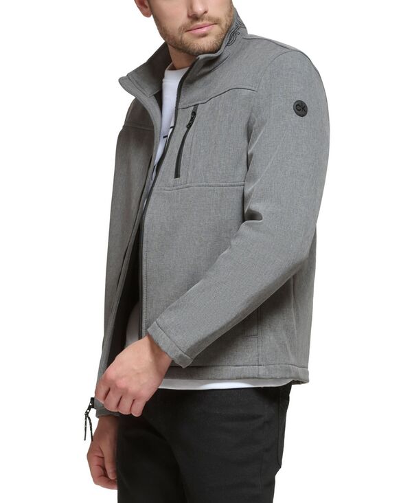 【送料無料】 カルバンクライン メンズ ジャケット・ブルゾン アウター Men's Infinite Stretch Soft Shell Jacket Light Grey Heather