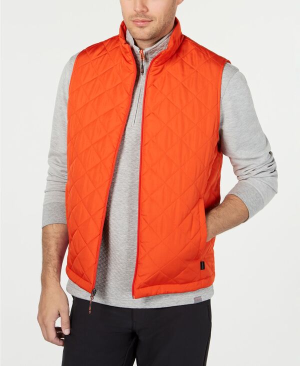 【送料無料】 ホークアンドカンパニー メンズ ジャケット・ブルゾン アウター Men's Diamond Quilted Vest Princeton Orange