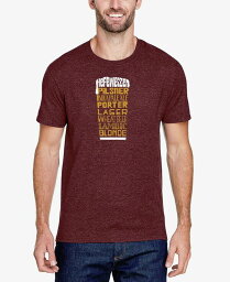 【送料無料】 エルエーポップアート メンズ Tシャツ トップス Men's Premium Blend Word Art Styles of Beer T-shirt Burgundy
