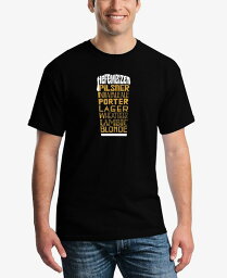 【送料無料】 エルエーポップアート メンズ Tシャツ トップス Men's Styles of Beer Word Art Short Sleeve T-shirt Black