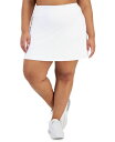 yz CfIM[ fB[X XJ[g {gX Plus Size Active Solid Pull-On Skort Bright White