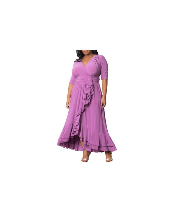 楽天ReVida 楽天市場店【送料無料】 キヨナ レディース ワンピース トップス Plus Size Veronica Ruffled Evening Gown Lilac