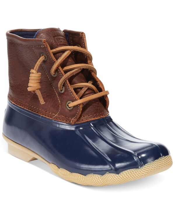  スペリー レディース ブーツ・レインブーツ シューズ Women's Saltwater Waterproof Duck Boots Tan & Navy