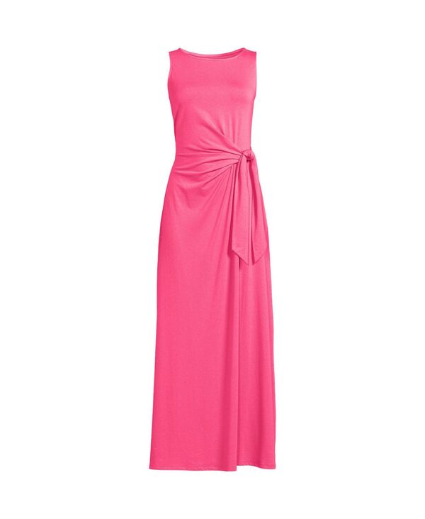 【送料無料】 ランズエンド レディース ワンピース トップス Women 039 s Sleeveless Tie Waist Maxi Dress Rouge pink