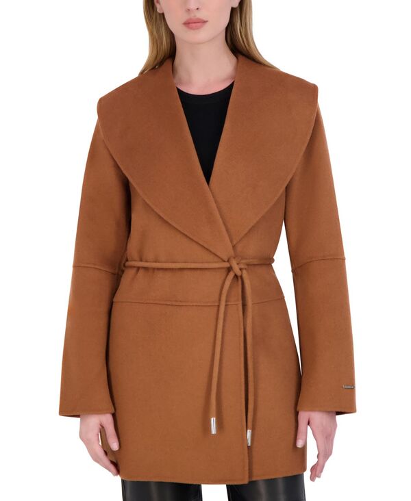 楽天ReVida 楽天市場店【送料無料】 タハリ レディース ジャケット・ブルゾン アウター Women's Doubled-Faced Wool Blend Wrap Coat Caramel